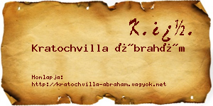 Kratochvilla Ábrahám névjegykártya